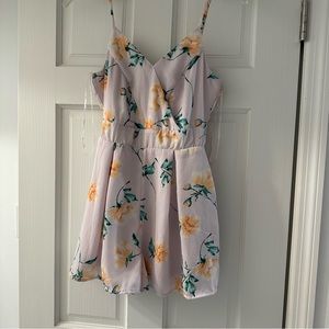 Sienna Sky Floral Romper (Lavender/ Coral)
